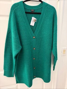 torrid Green V-Neck Button-Up Cardigan Sweater